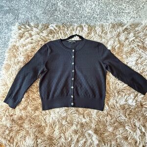 Cable & Gauge Black Textured Cardigan